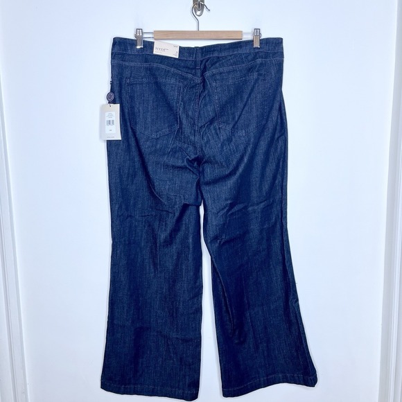 NYDJ Teresa Wide Leg Ankle Jeans Womens Size 16W Dark Rinse Mid Rise Stretch - Picture 5 of 7